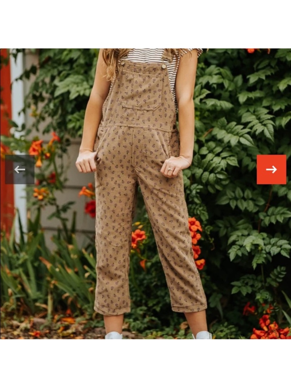 ❌SOLD ❌Storia Floral Print Corduroy Overalls Size M